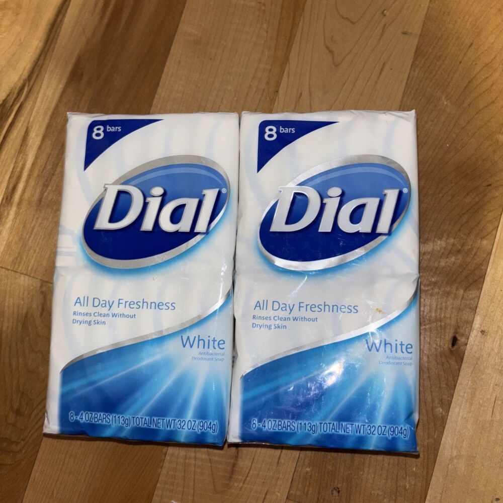 2011 Dial Antibacterial Deodorant Soap White 16 Bars pack New